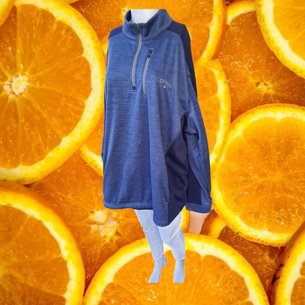 Callaway 1/4 Zip 2 Tone Blue Sweatshirt Size 2XL